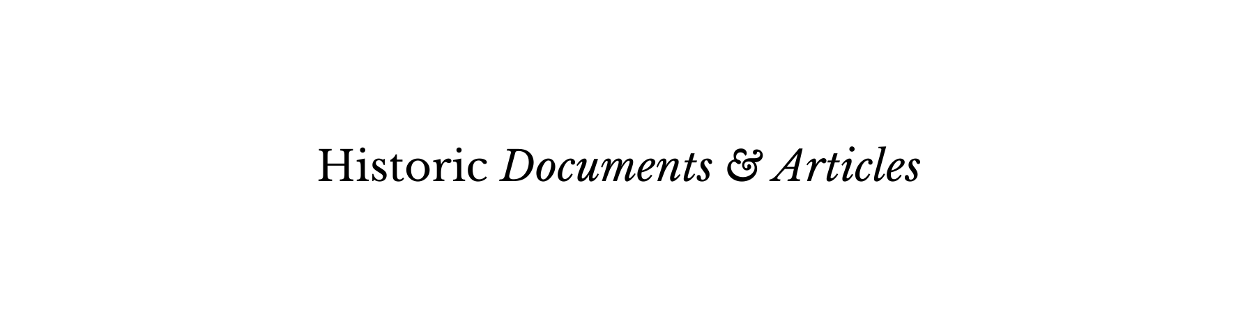 Historic Documents Articles
